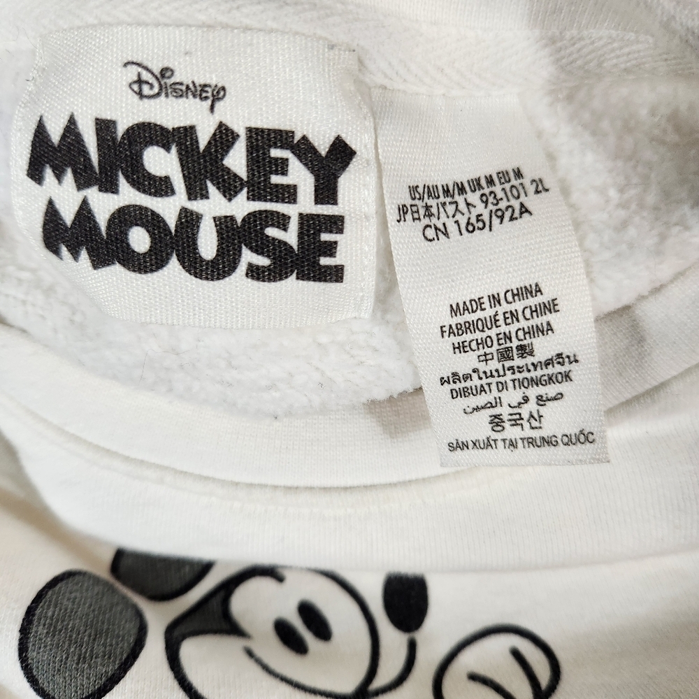Disney White Crew Neck Sweatshirt With Vintage Mickey Mouse Graphic Size Medium - Picture 5 of 6